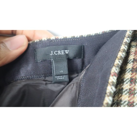 J. Crew Lambs Wool Plaid Color Block Skirt - Picture 5 of 5
